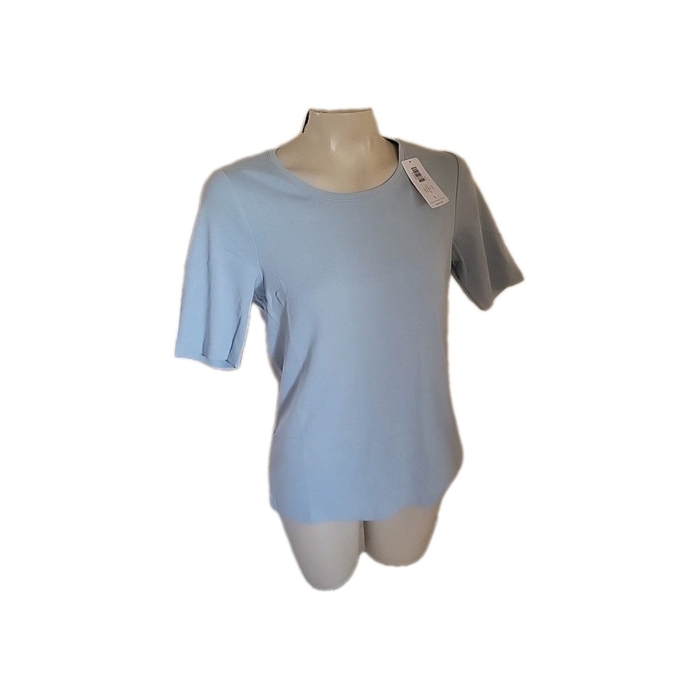 CHICO'S  NEW  Short Sleeve T-shirt Top Round Neck Lightweight‎ Beach Summer Coas